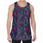 Triangle Ethnic Navajo Pattern Print Men's Velvet Tank Top