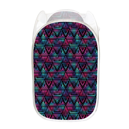 Triangle Ethnic Navajo Pattern Print Mesh Laundry Hamper