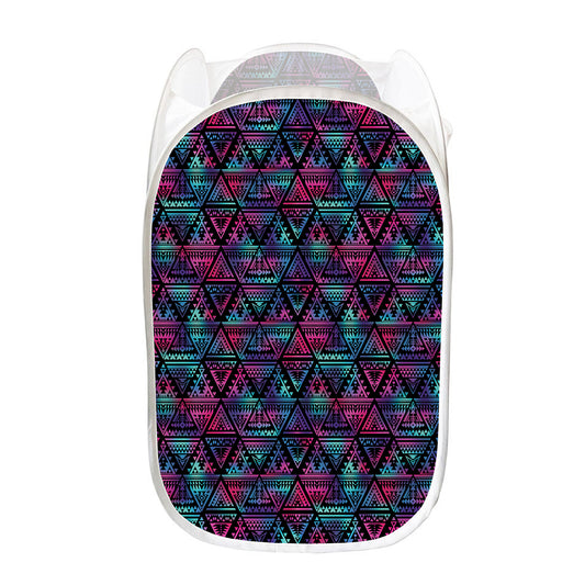 Triangle Ethnic Navajo Pattern Print Mesh Laundry Hamper