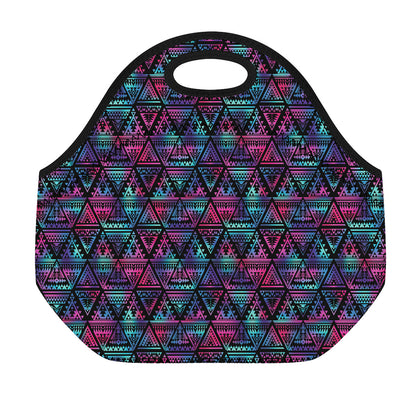 Triangle Ethnic Navajo Pattern Print Neoprene Lunch Bag