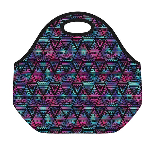 Triangle Ethnic Navajo Pattern Print Neoprene Lunch Bag