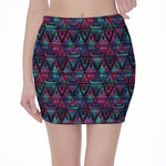Triangle Ethnic Navajo Pattern Print Pencil Mini Skirt
