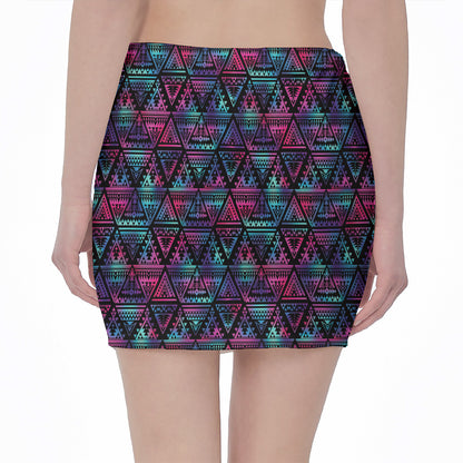 Triangle Ethnic Navajo Pattern Print Pencil Mini Skirt