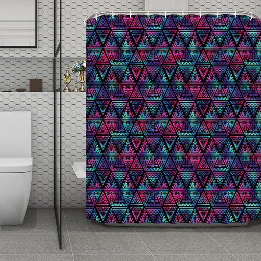 Triangle Ethnic Navajo Pattern Print Polyester Shower Curtain