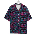 Triangle Ethnic Navajo Pattern Print Rayon Hawaiian Shirt