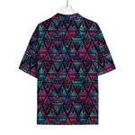 Triangle Ethnic Navajo Pattern Print Rayon Hawaiian Shirt