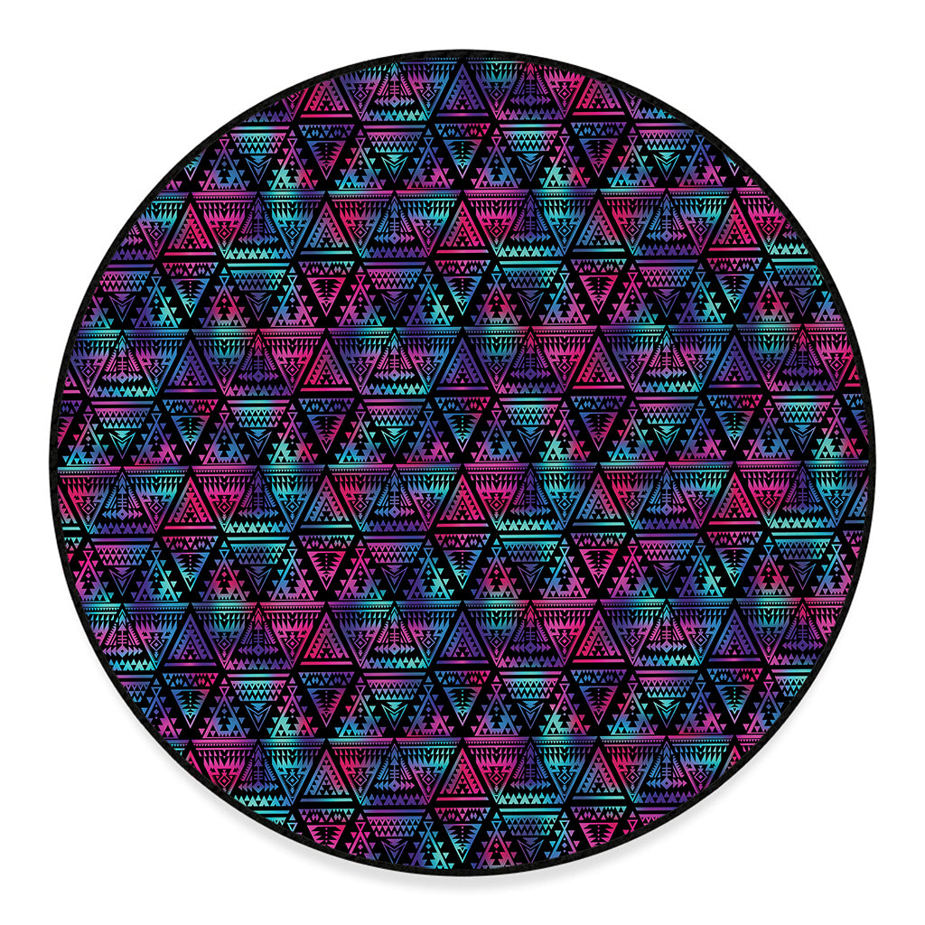 Triangle Ethnic Navajo Pattern Print Round Floor Mat