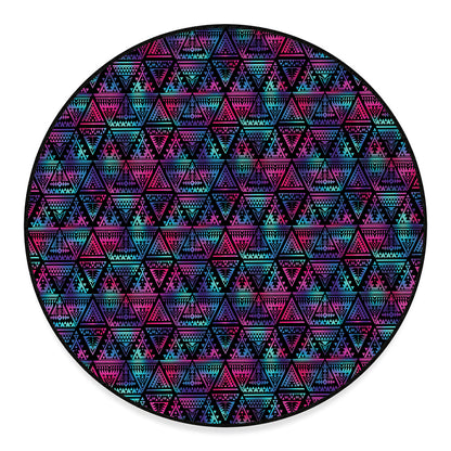 Triangle Ethnic Navajo Pattern Print Round Floor Mat