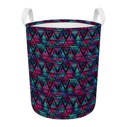 Triangle Ethnic Navajo Pattern Print Round Laundry Basket