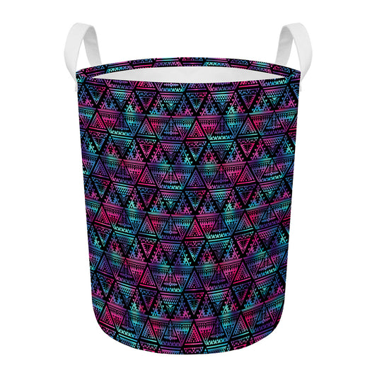 Triangle Ethnic Navajo Pattern Print Round Laundry Basket