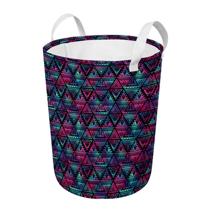 Triangle Ethnic Navajo Pattern Print Round Laundry Basket