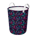 Triangle Ethnic Navajo Pattern Print Round Laundry Basket
