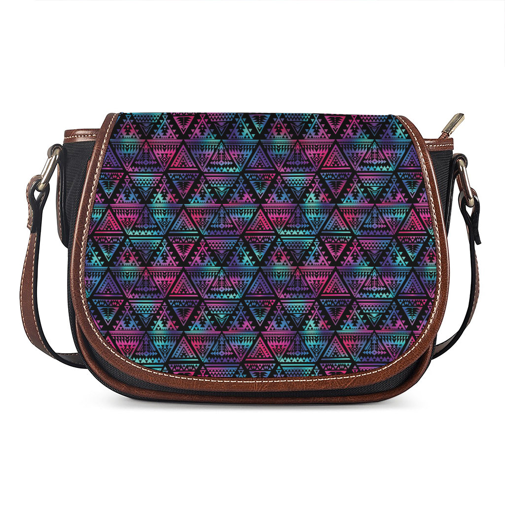 Triangle Ethnic Navajo Pattern Print Saddle Bag