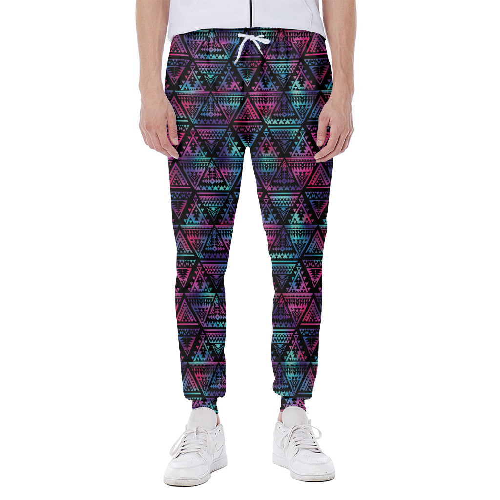 Triangle Ethnic Navajo Pattern Print Scuba Joggers
