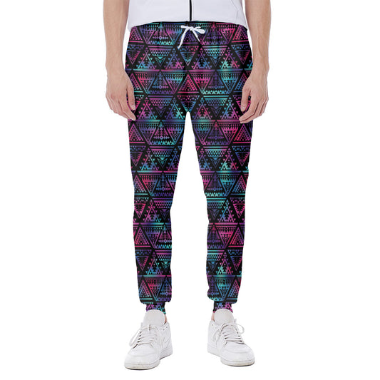 Triangle Ethnic Navajo Pattern Print Scuba Joggers