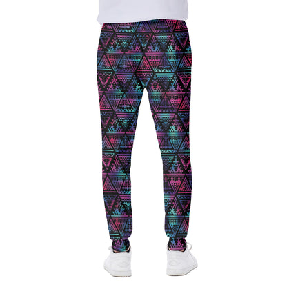 Triangle Ethnic Navajo Pattern Print Scuba Joggers
