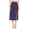 Triangle Ethnic Navajo Pattern Print Side Slit Midi Skirt