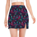 Triangle Ethnic Navajo Pattern Print Side Slit Mini Skirt