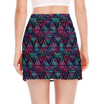 Triangle Ethnic Navajo Pattern Print Side Slit Mini Skirt