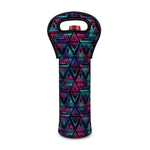 Triangle Ethnic Navajo Pattern Print Single Neoprene Wine Tote