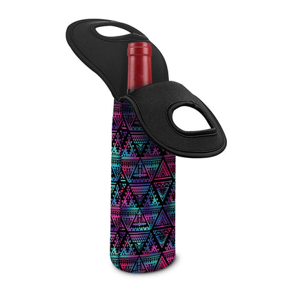 Triangle Ethnic Navajo Pattern Print Single Neoprene Wine Tote