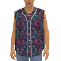 Triangle Ethnic Navajo Pattern Print Sleeveless Baseball Jersey