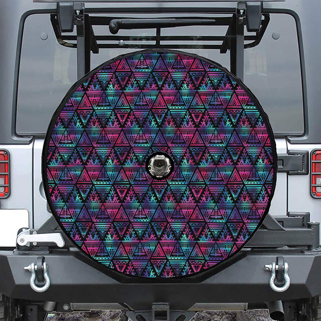 Triangle Ethnic Navajo Pattern Print Tire Cover With Camera Hole