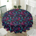 Triangle Ethnic Navajo Pattern Print Waterproof Round Tablecloth