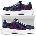 Triangle Ethnic Navajo Pattern Print White Chunky Shoes