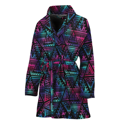 Triangle Ethnic Navajo Pattern Print Women's Bathrobe