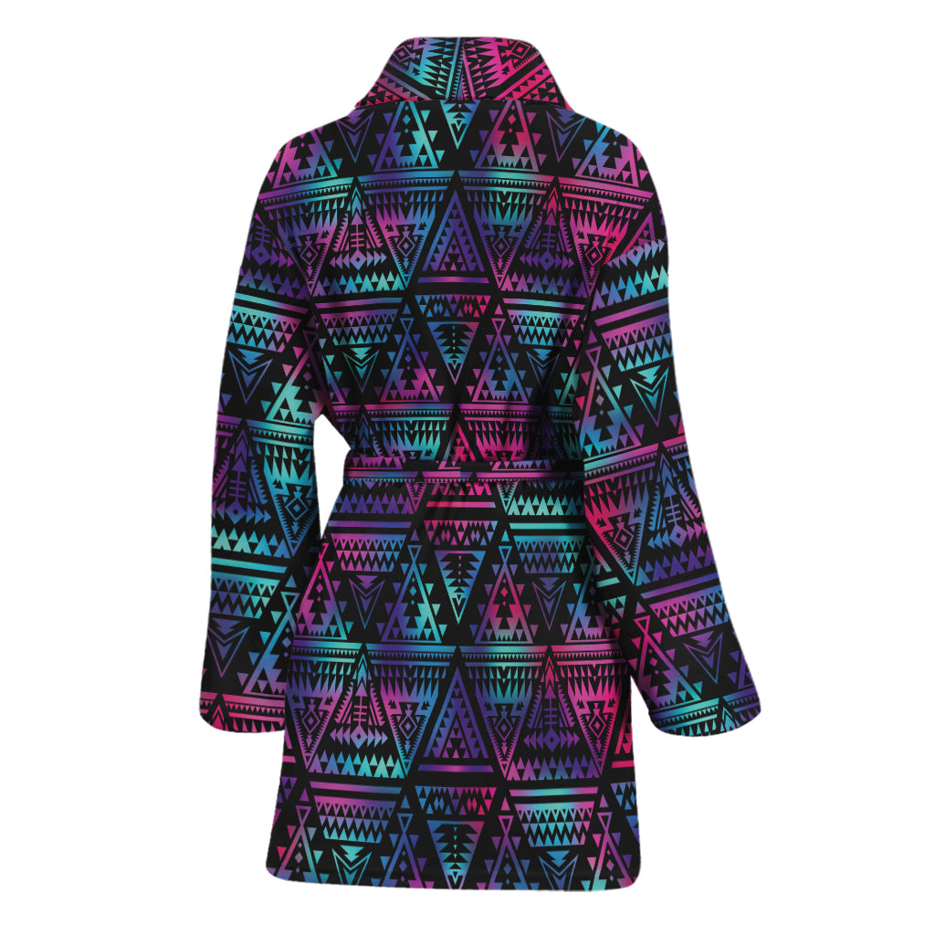 Triangle Ethnic Navajo Pattern Print Women's Bathrobe