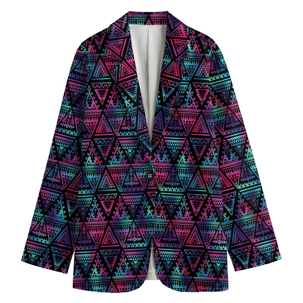Triangle Ethnic Navajo Pattern Print Women's Blazer