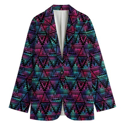 Triangle Ethnic Navajo Pattern Print Women's Blazer