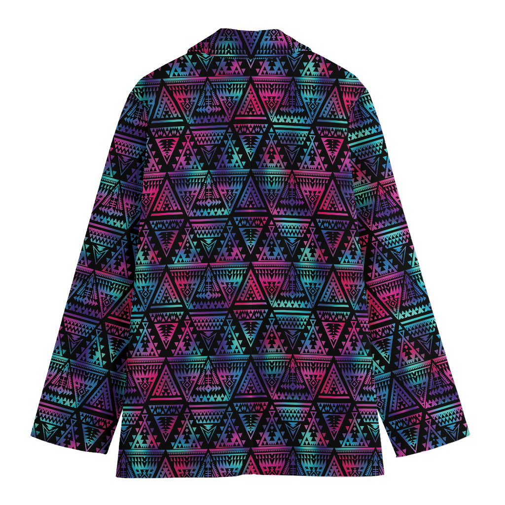 Triangle Ethnic Navajo Pattern Print Women's Blazer