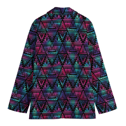 Triangle Ethnic Navajo Pattern Print Women's Blazer