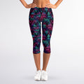Triangle Ethnic Navajo Pattern Print Women's Capri Leggings