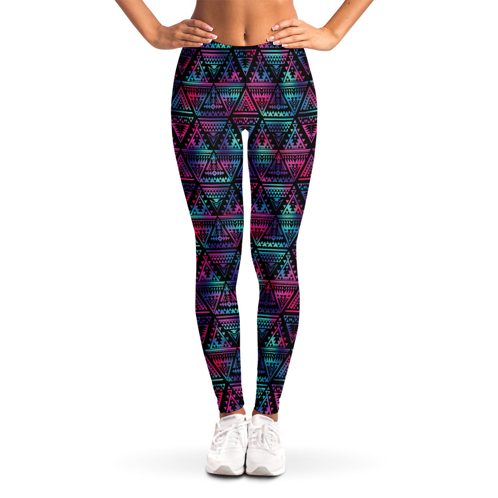Triangle Ethnic Navajo Pattern Print Women's Leggings