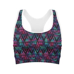 Triangle Ethnic Navajo Pattern Print Women's Sports Bra