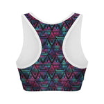 Triangle Ethnic Navajo Pattern Print Women's Sports Bra