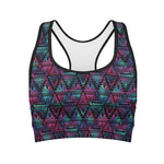 Triangle Ethnic Navajo Pattern Print Women's Sports Bra