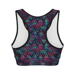 Triangle Ethnic Navajo Pattern Print Women's Sports Bra