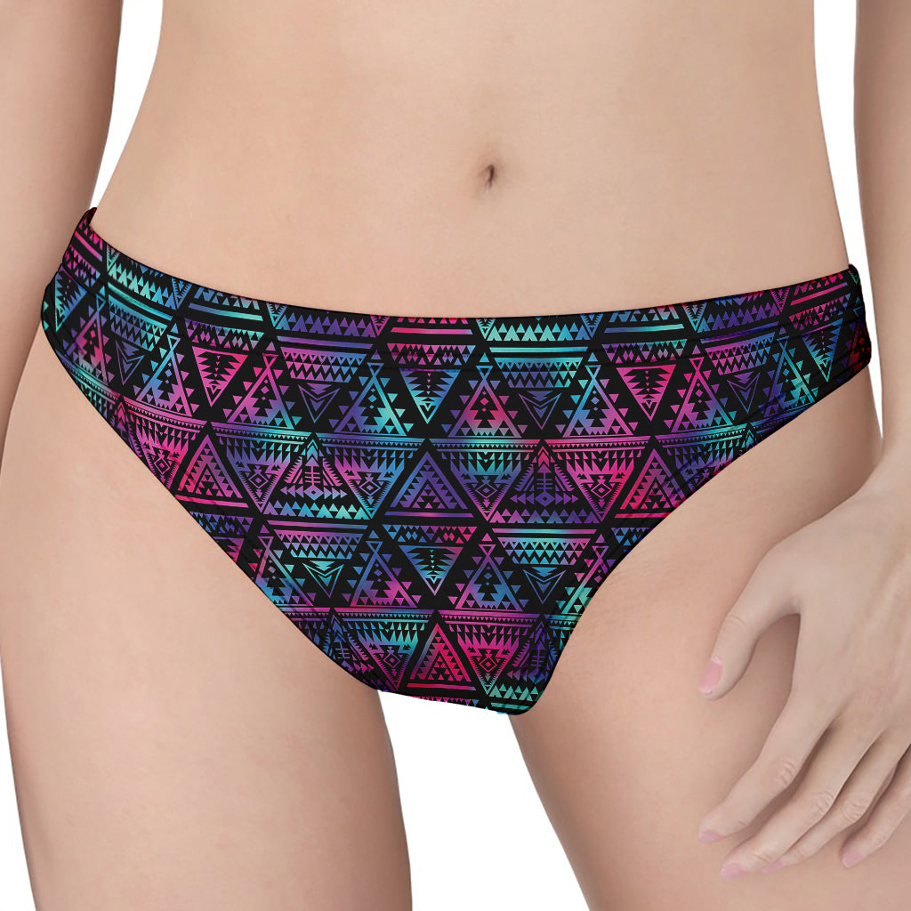 Triangle Ethnic Navajo Pattern Print Women's Thong