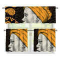 Tribal African Girl Print 3 Piece Kitchen Curtains