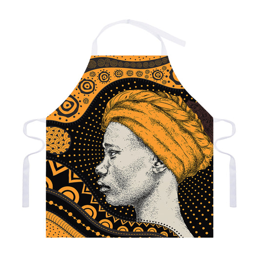 Tribal African Girl Print Adjustable Apron