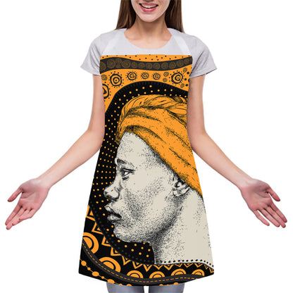 Tribal African Girl Print Adjustable Apron