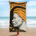 Tribal African Girl Print Beach Towel