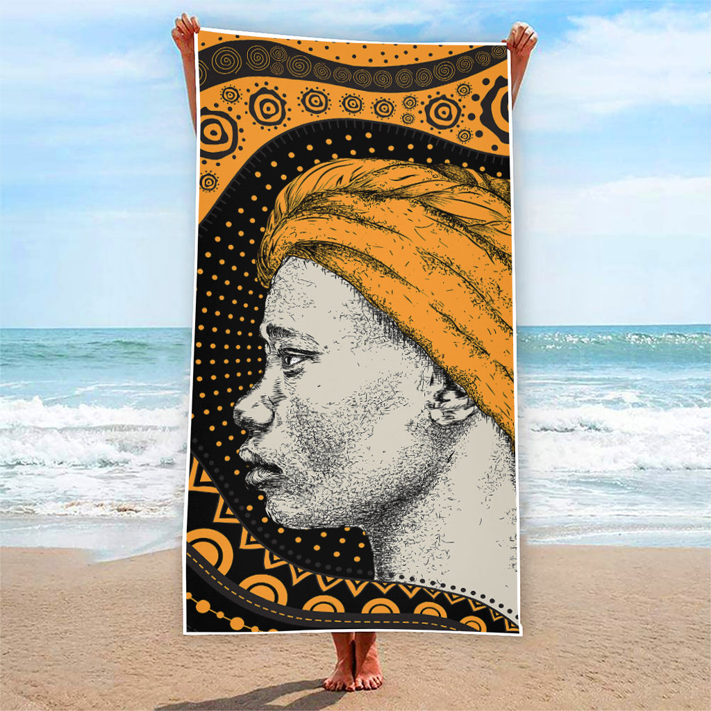 Tribal African Girl Print Beach Towel