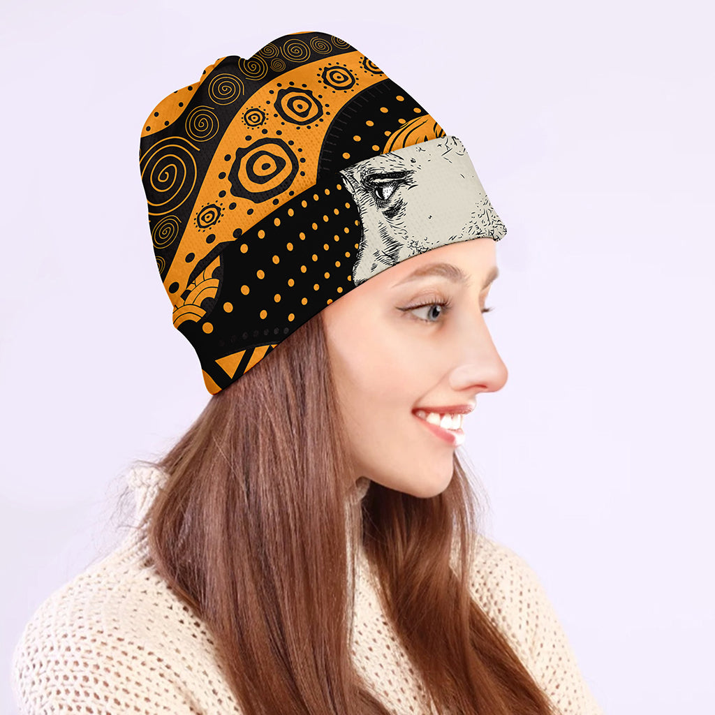 Tribal African Girl Print Beanie