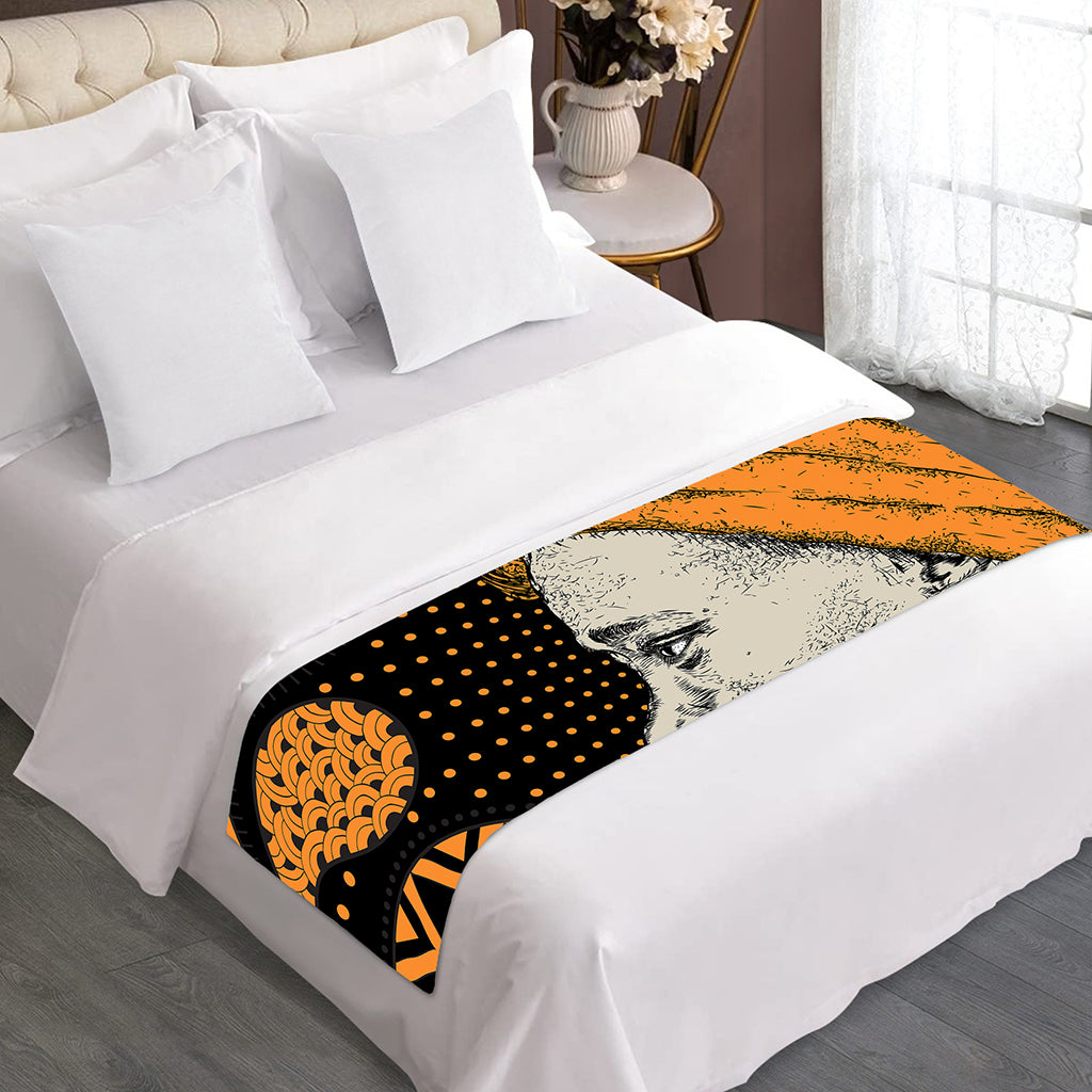 Tribal African Girl Print Bed Runner