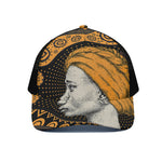 Tribal African Girl Print Black Mesh Trucker Cap